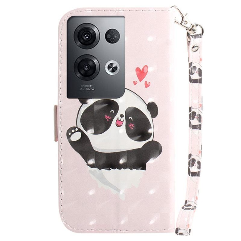 Κάλυμμα Oppo Reno 8 Pro Panda Love With Lanyard